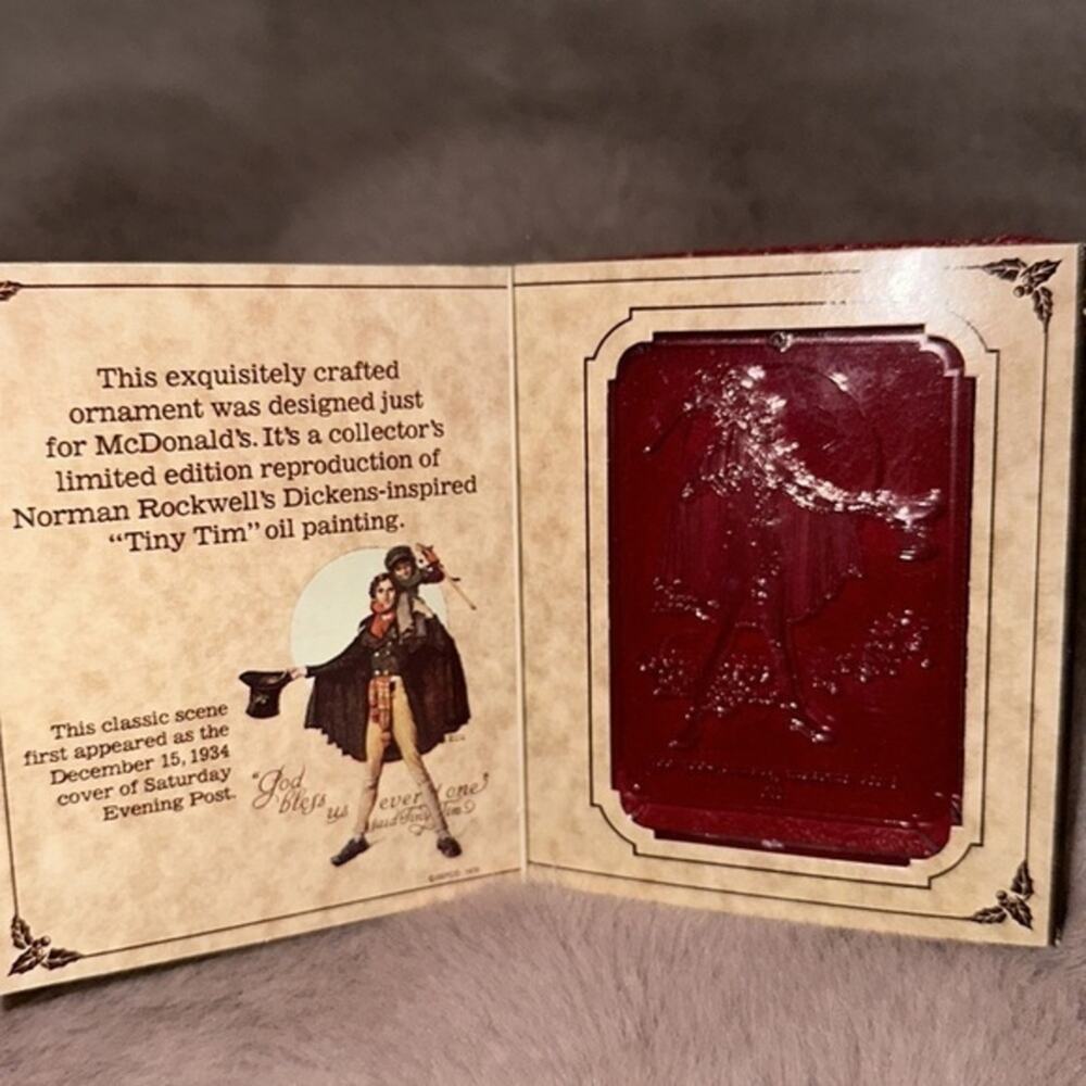 TINY TIM McDonald's Christmas Ornament 1979 Norman Rockwell
